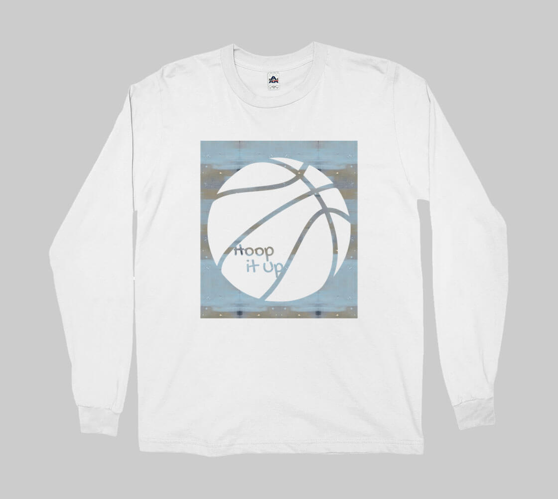 Hoop it Up Cam -White long sleeve Tee