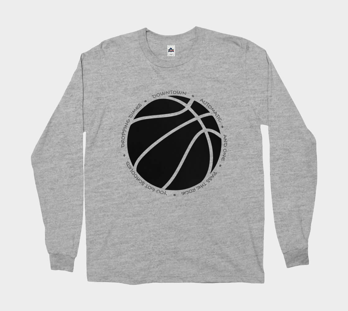 Hoop it Up Trash Talk - Athletic Grey long sleeve Tee