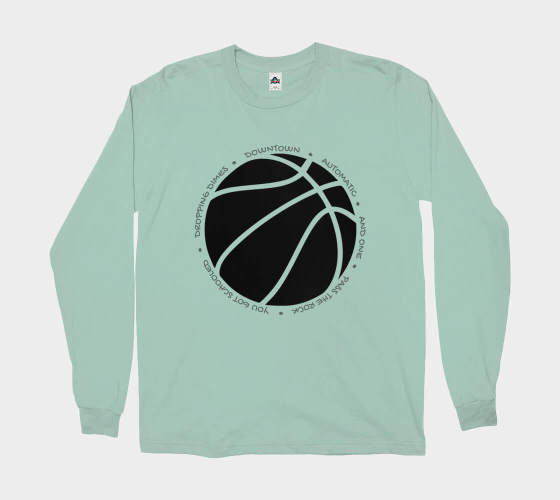 Hoop it Up Trash Talk - Celadon long sleeve Tee