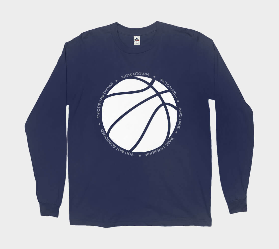 Hoop it Up Trash Talk - Navy long sleeve Tee