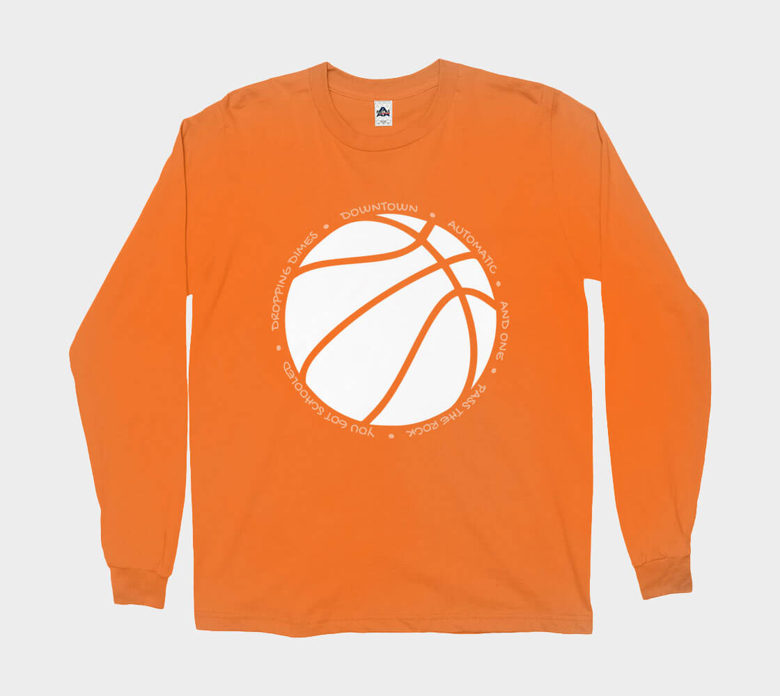 Hoop it Up Trash Talk - Orange long sleeve Tee