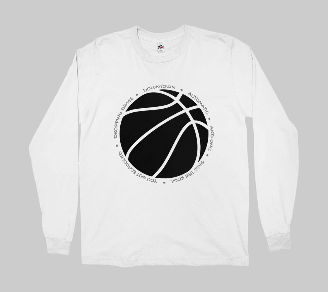 Hoop it Up Trash Talk -White long sleeve Tee