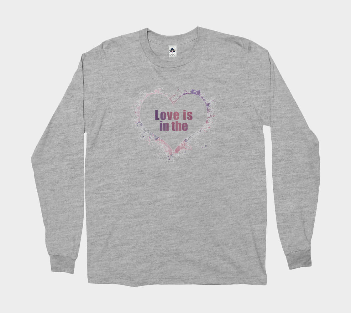 Love is in the Heart Silhouette - Athletic Grey long sleeve Tee