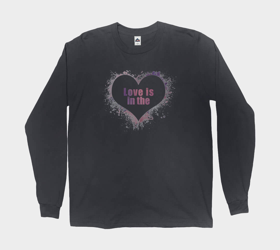 Love is in the Heart Silhouette - Black long sleeve Tee