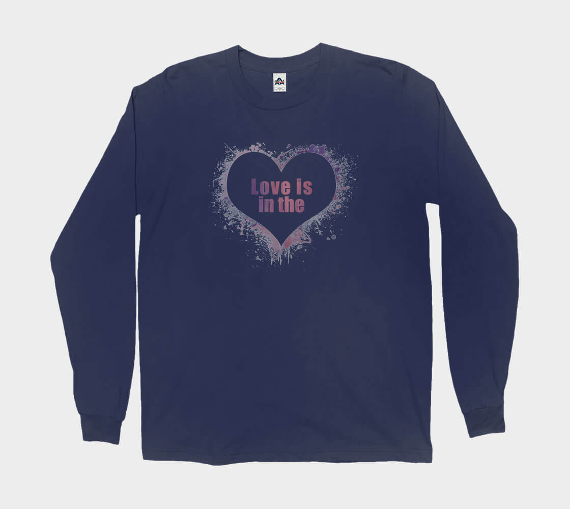 Love is in the Heart Silhouette - Navy long sleeve Tee