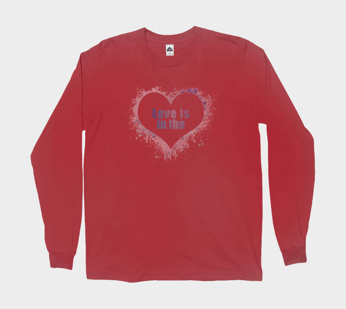 Love is in the Heart Silhouette - Red long sleeve Tee
