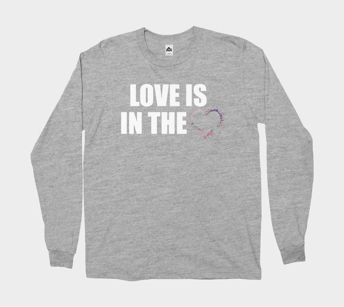 Love is in the Heart Silhouette v2 - Athletic Grey long sleeve Tee