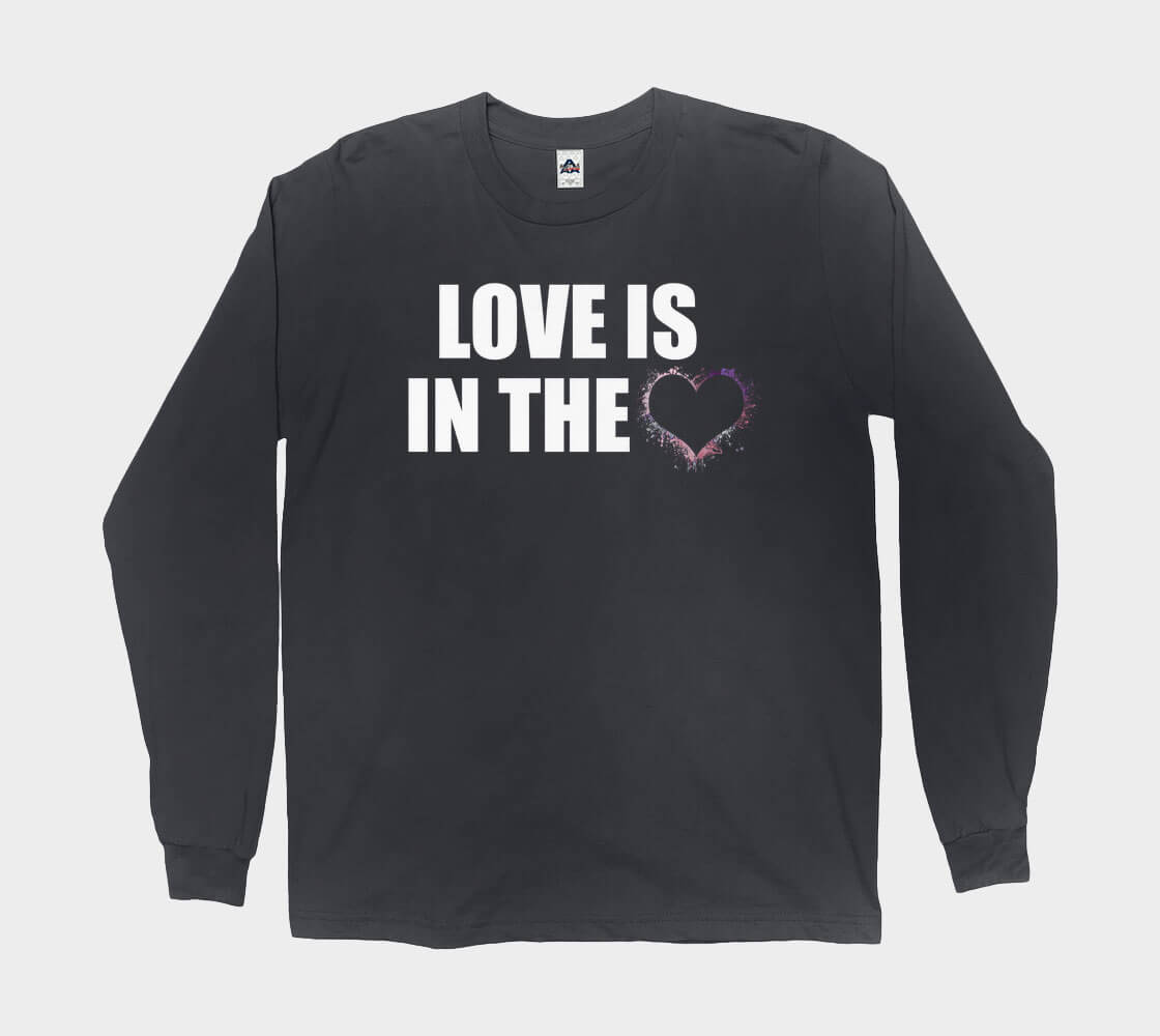 Love is in the Heart Silhouette v2 - Black long sleeve Tee