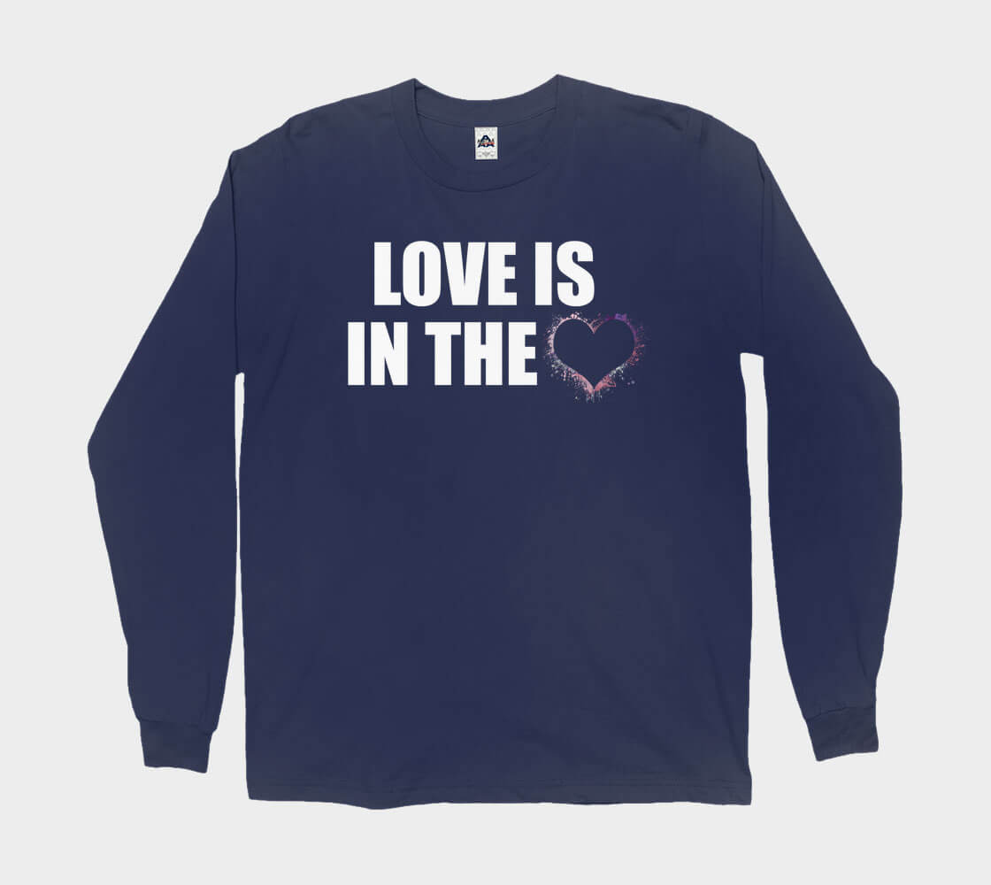 Love is in the Heart Silhouette v2 - Navy long sleeve Tee