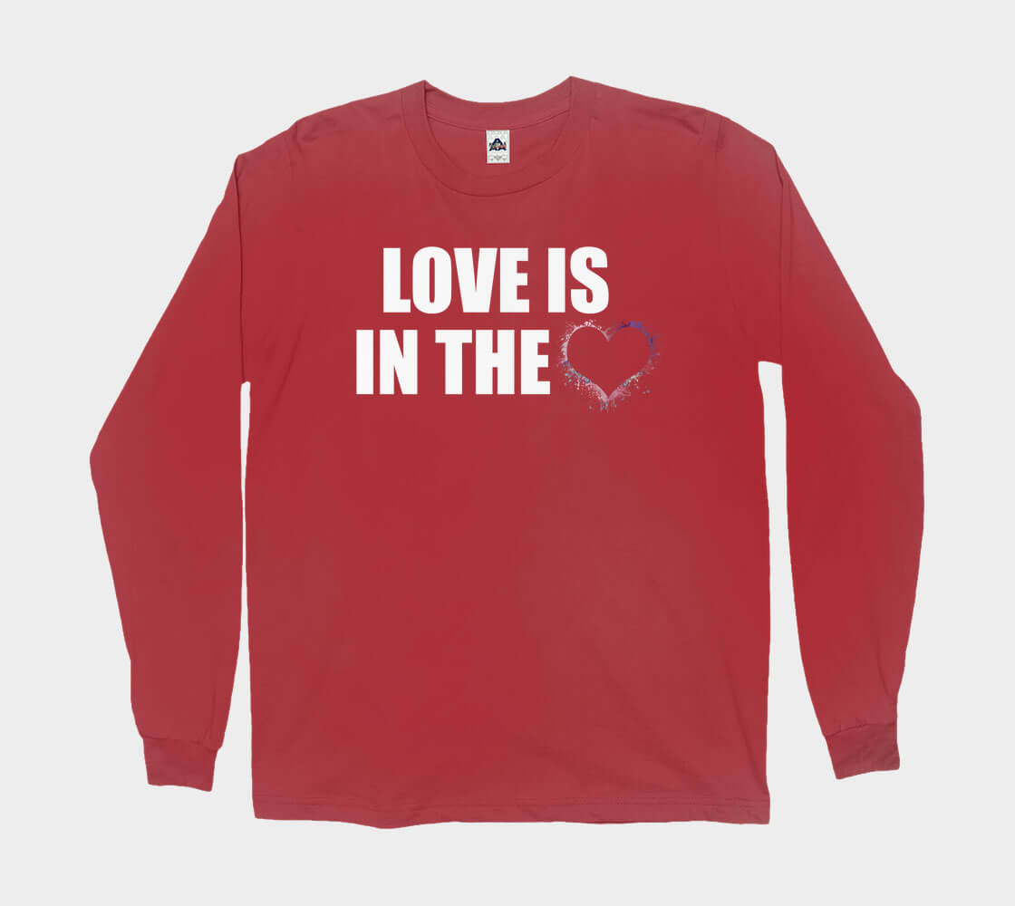 Love is in the Heart Silhouette v2 - Red long sleeve Tee