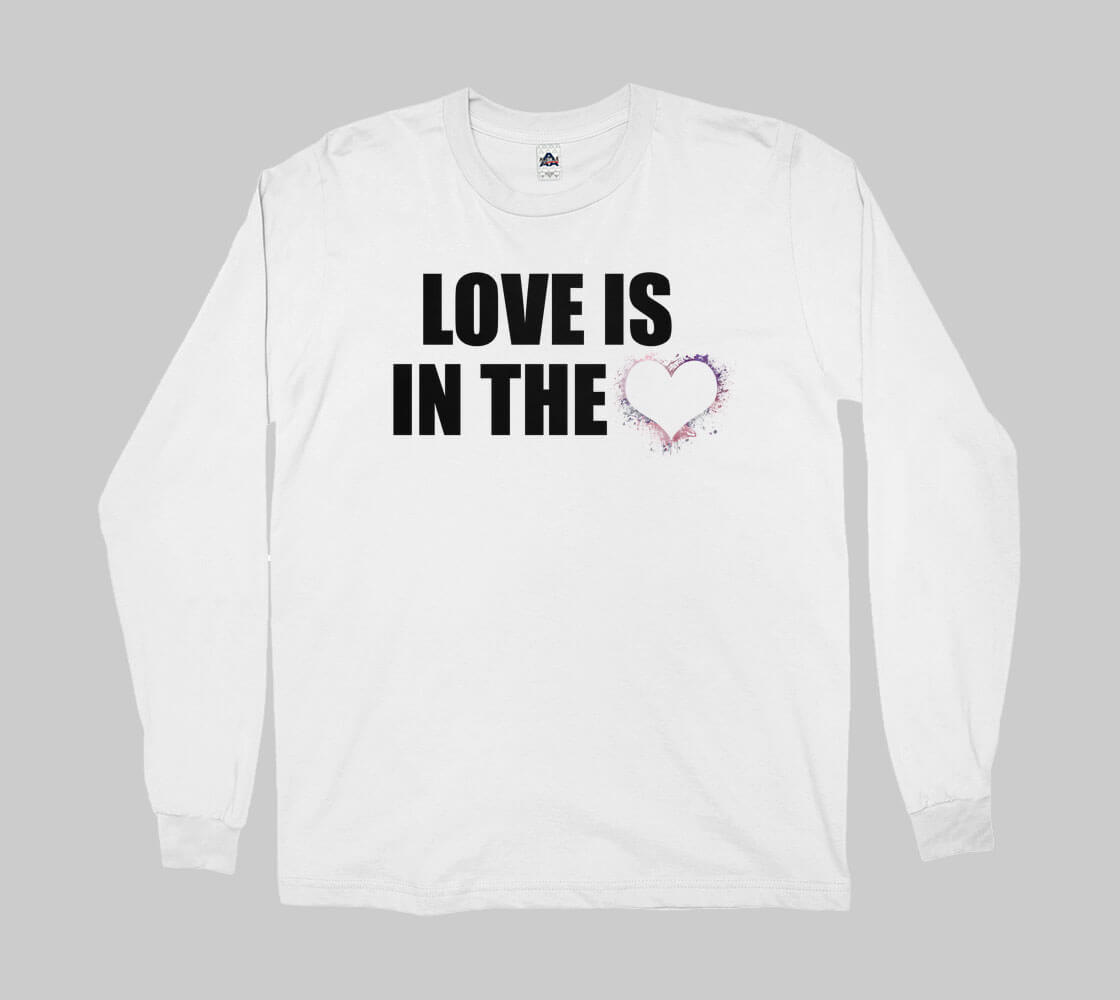 Love is in the Heart Silhouette v2 -White long sleeve Tee