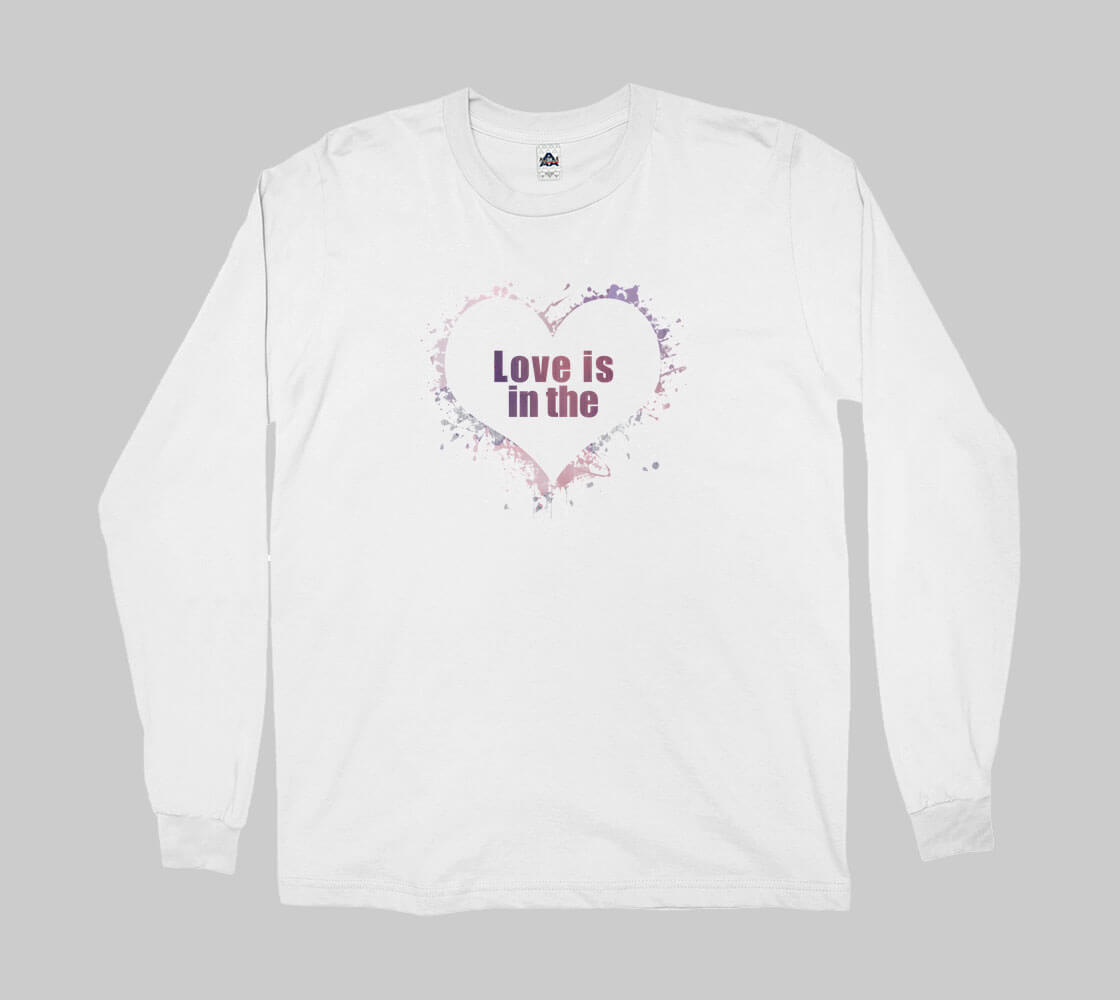 Love is in the Heart Silhouette -White long sleeve Tee