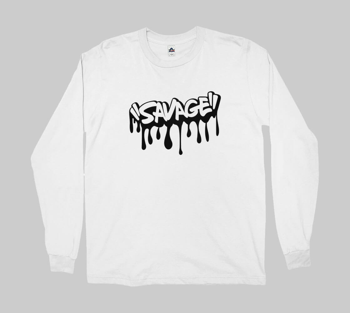 Savage -White long sleeve Tee