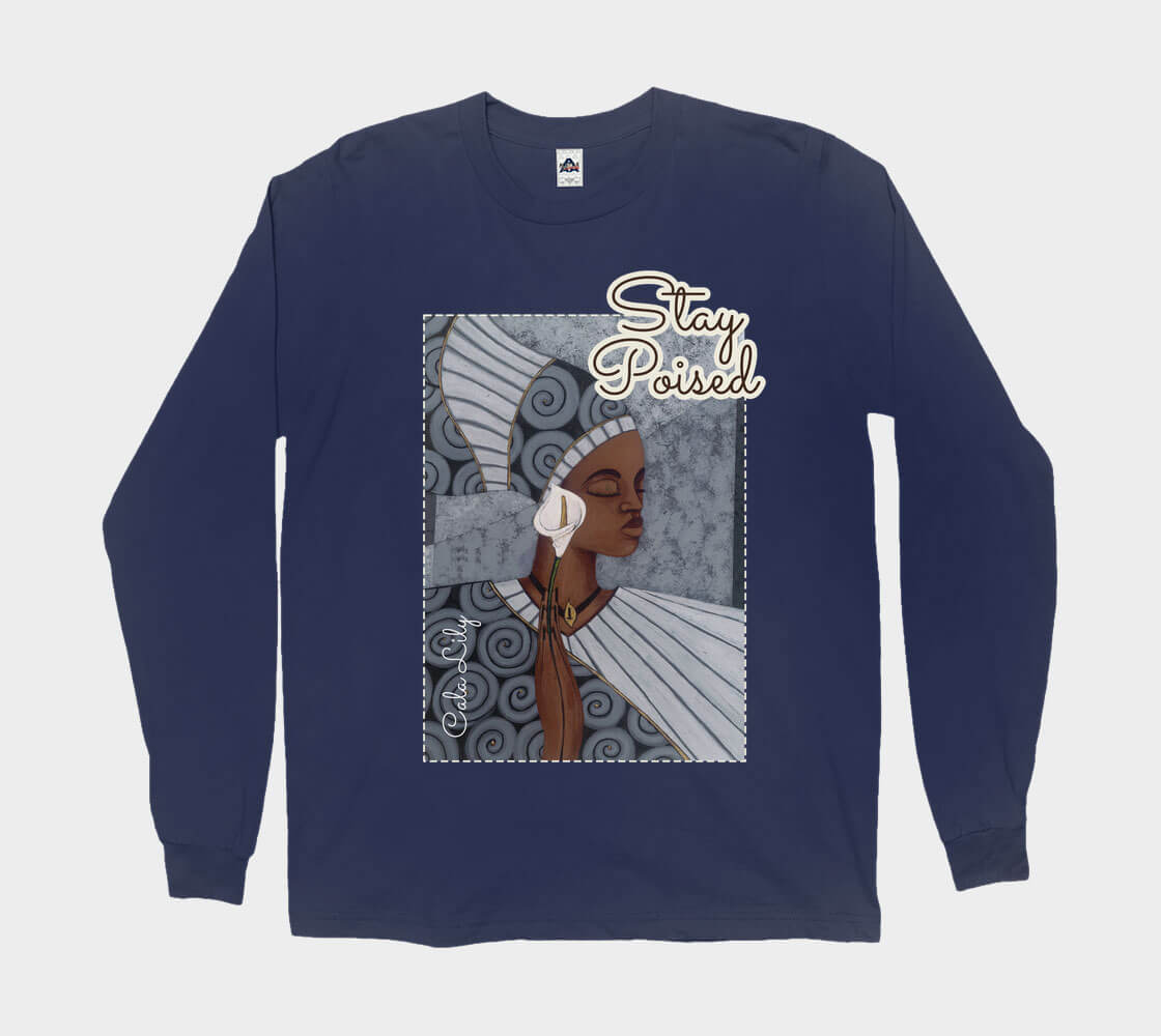 Stay Poised - Navy long sleeve Tee