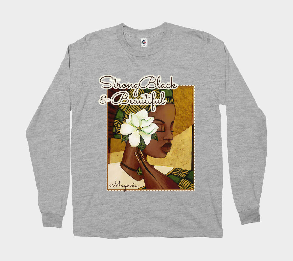 Strong Black and Beautiful Magnolia - Athletic Grey long sleeve Tee