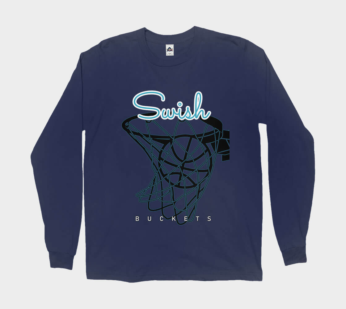 Swish- Navy long sleeve Tee
