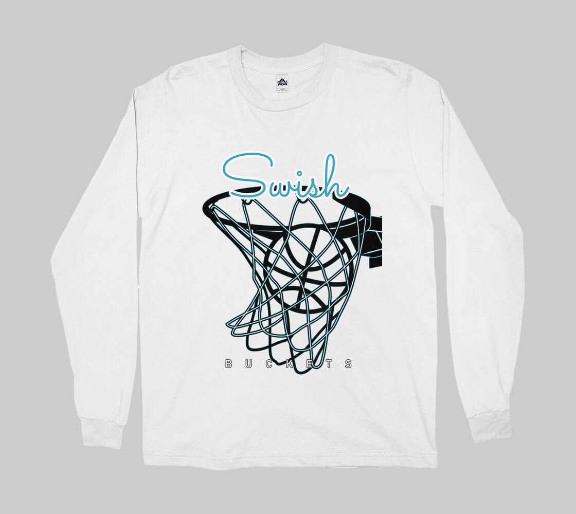 Swish-White long sleeve Tee