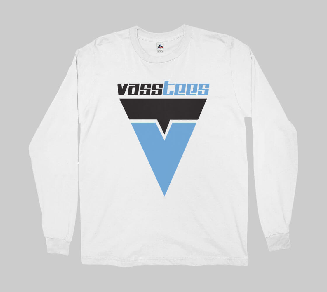 VassTee Classic v1 -White long sleeve Tee