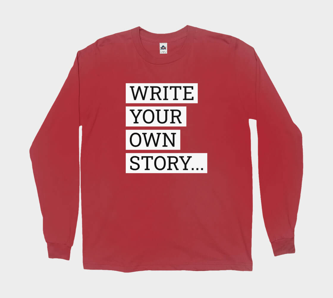 Write Your Own Story - Red long sleeve Tee