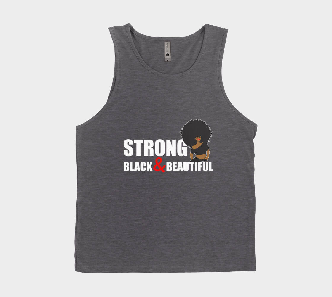 Strong Black and Beautiful Afro - Charcoal Tank Top.