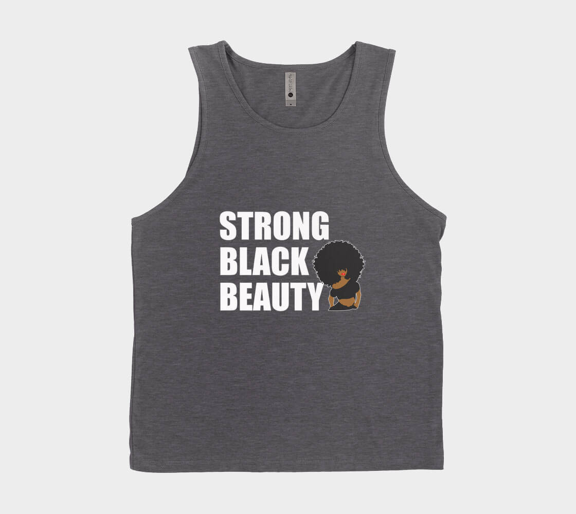 Strong Black Beauty - Charcoal Tank Top.