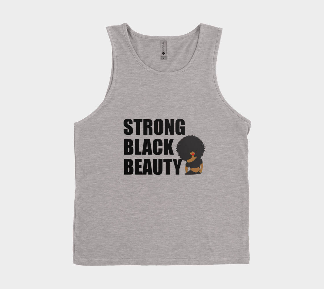 Strong Black Beauty - Dark Heather Tank Top.