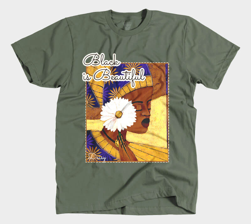 Black is Beautiful - Military Green tee