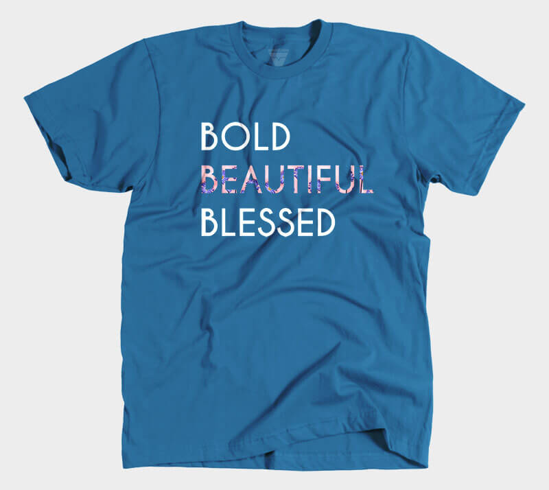 Bold Beautiful Blessed - Royal Blue tee