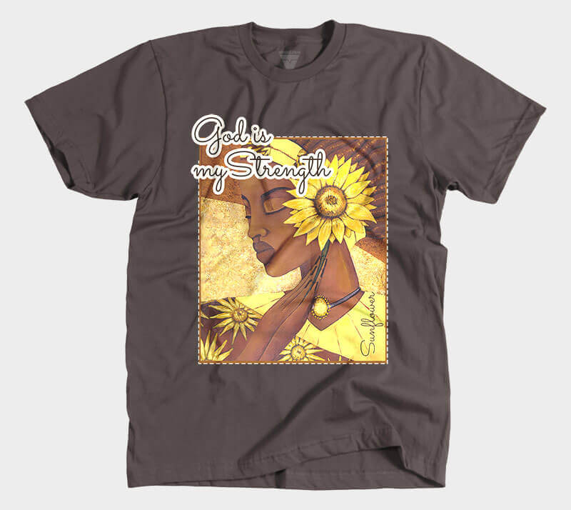 God is my Strength - Chocolate tee