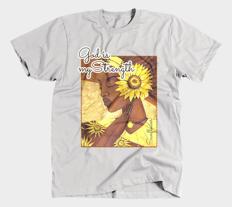 God is my Strength - Heather Grey tee