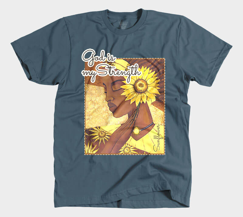 God is my Strength - Indigo tee