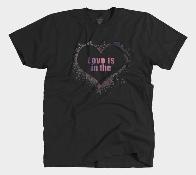 Love is in the Heart Silhouette - Black tee