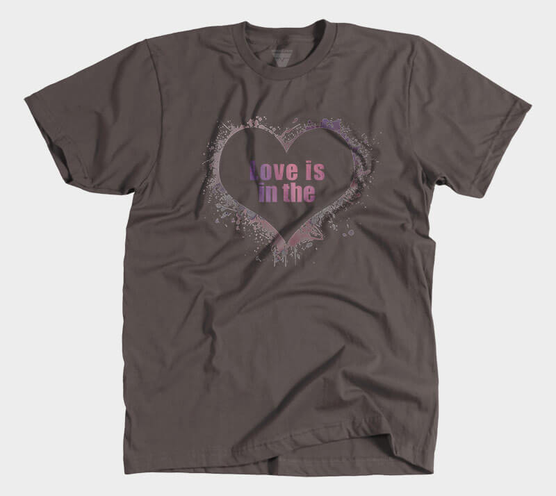 Love is in the Heart Silhouette - Chocolate tee
