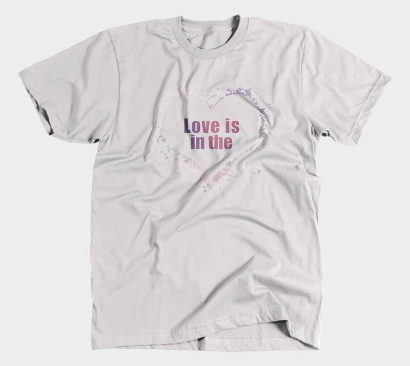 Love is in the Heart Silhouette - Heather Grey tee