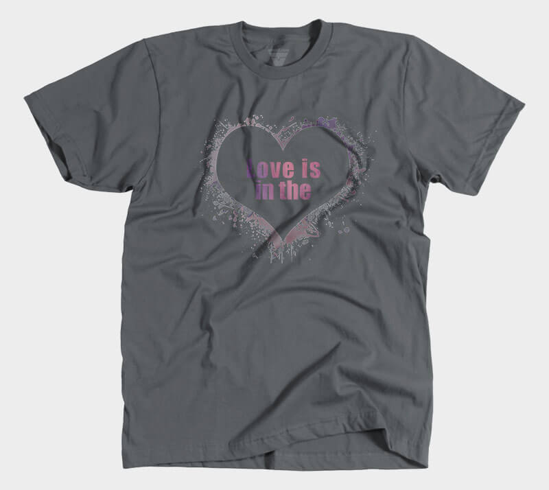 Love is in the Heart Silhouette - Heavy Metal tee