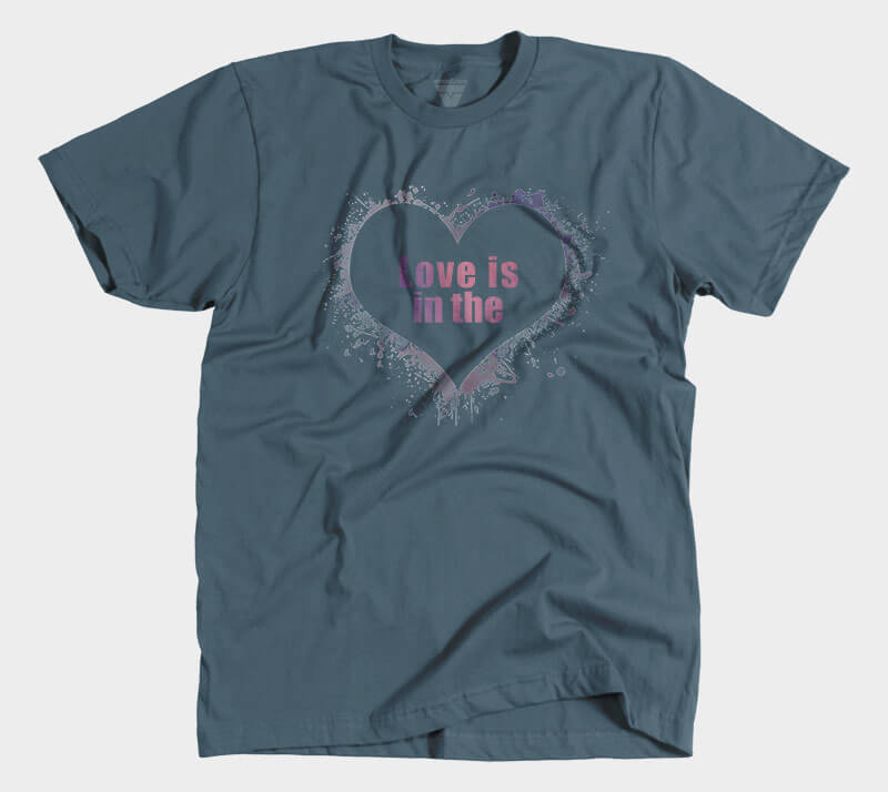 Love is in the Heart Silhouette - Indigo tee
