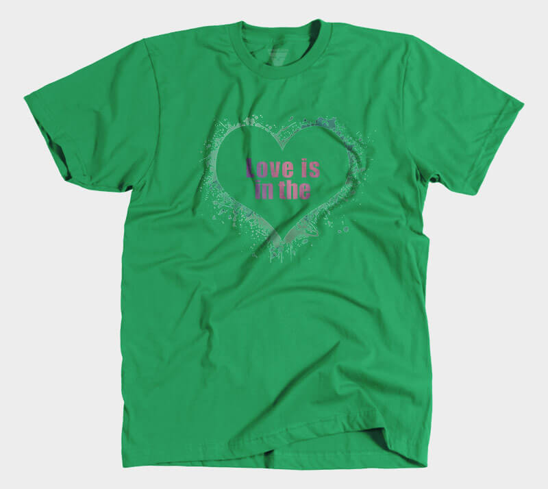 Love is in the Heart Silhouette - Kelly Green tee