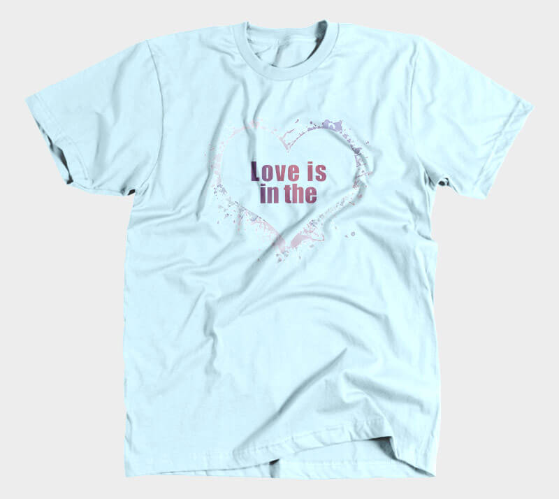 Love is in the Heart Silhouette - Light Blue tee