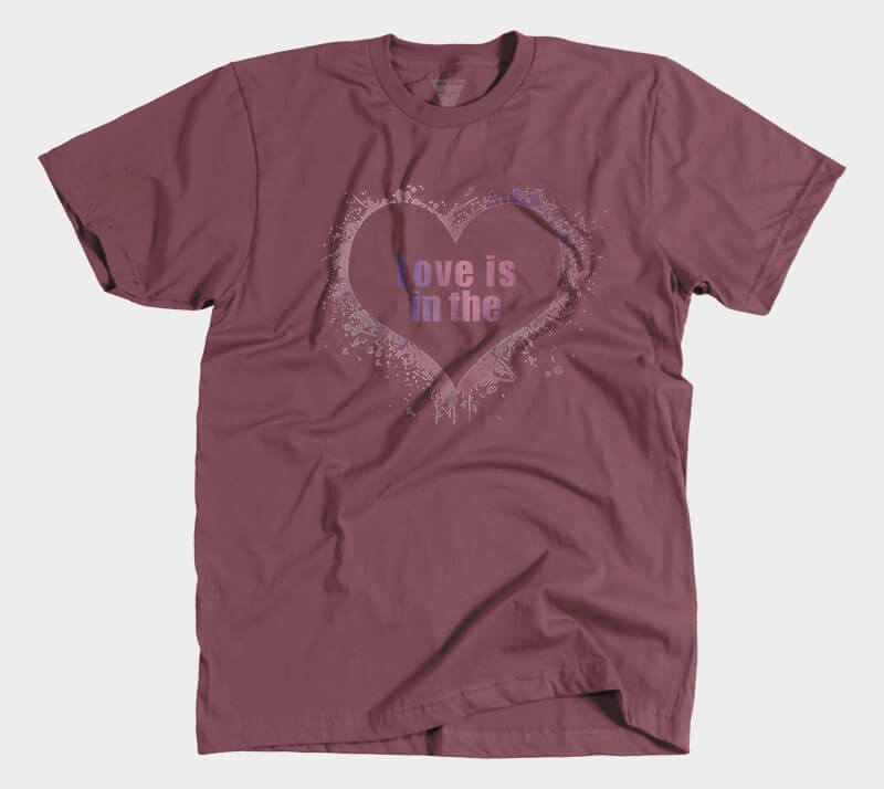 Love is in the Heart Silhouette - Maroon tee