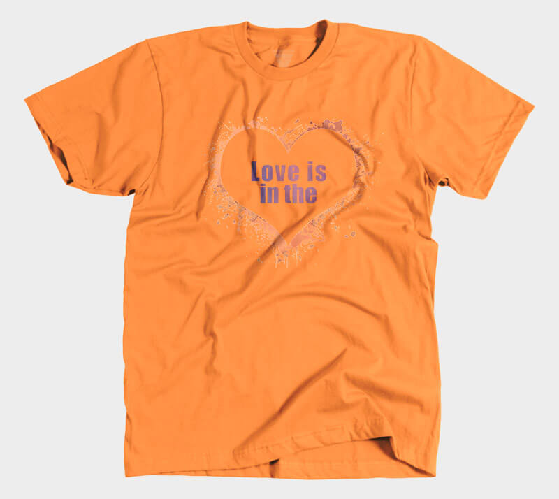 Love is in the Heart Silhouette - Orange tee