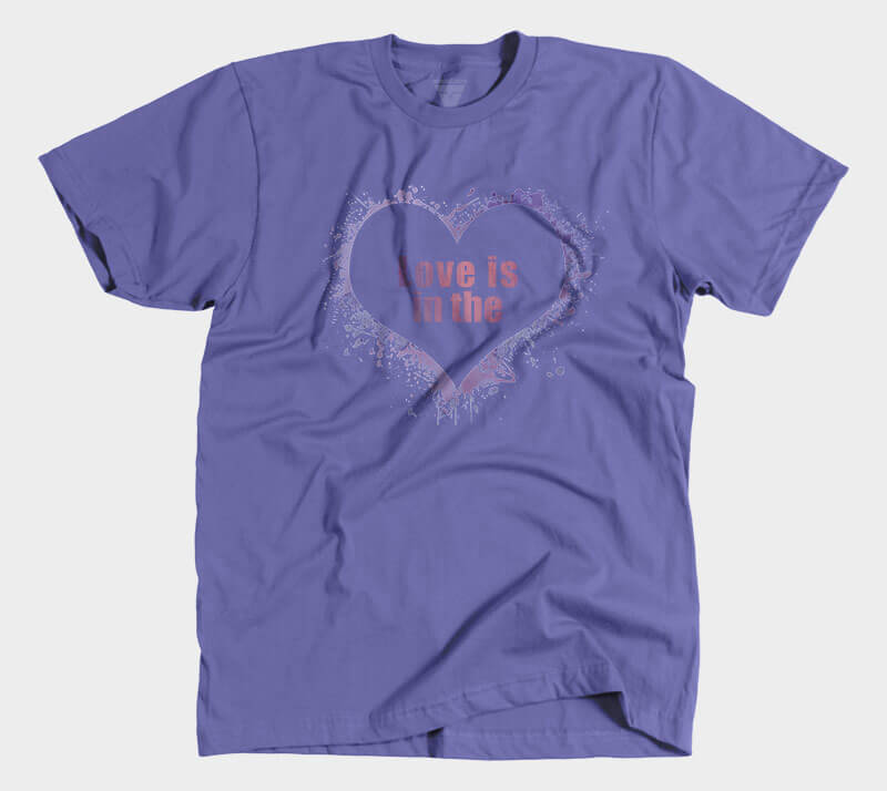 Love is in the Heart Silhouette - Purple tee
