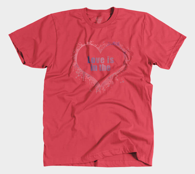 Love is in the Heart Silhouette - Red tee