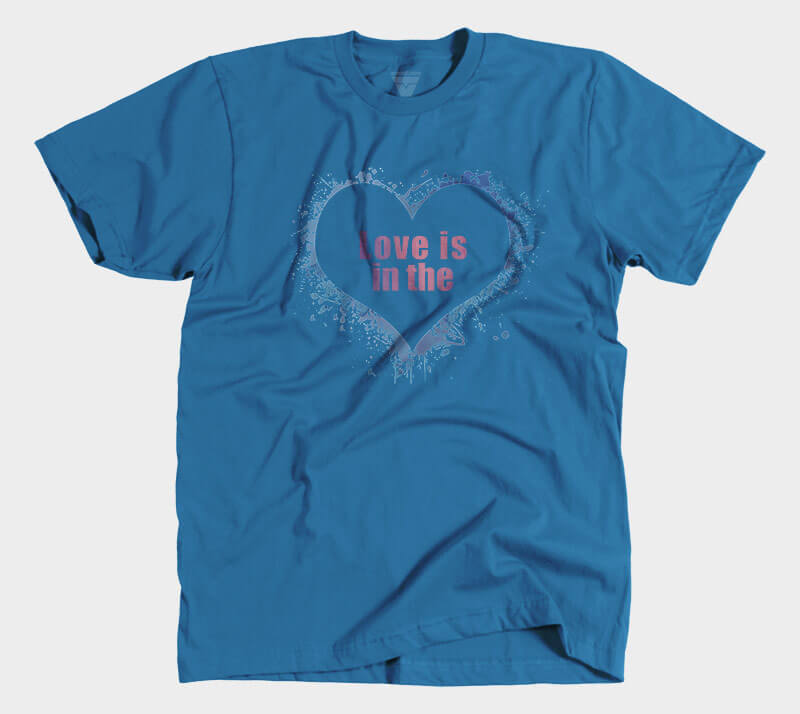 Love is in the Heart Silhouette - Royal Blue tee