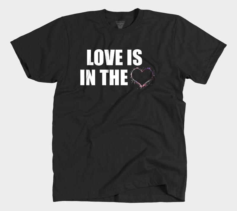 Love is in the Heart Silhouette v2 - Black tee