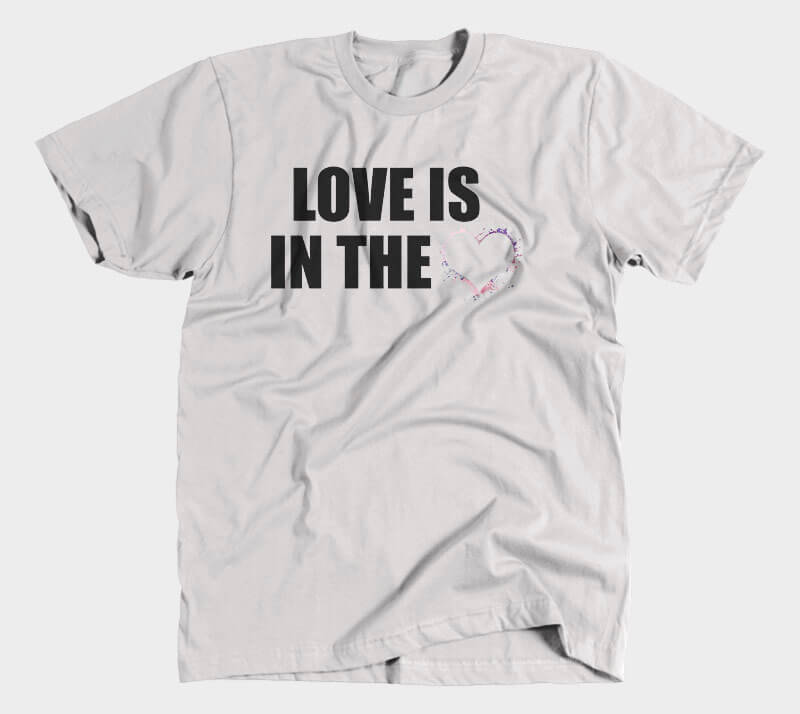 Love is in the Heart Silhouette v2 - Heather Grey tee