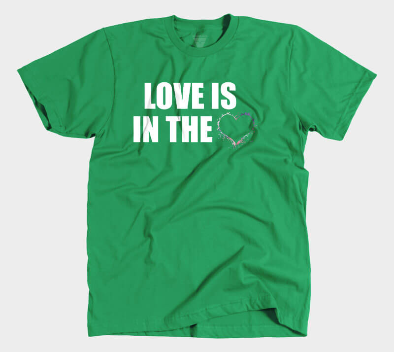 Love is in the Heart Silhouette v2 - Kelly Green tee