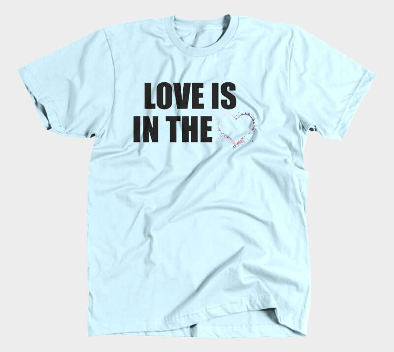 Love is in the Heart Silhouette v2 - Light Blue tee