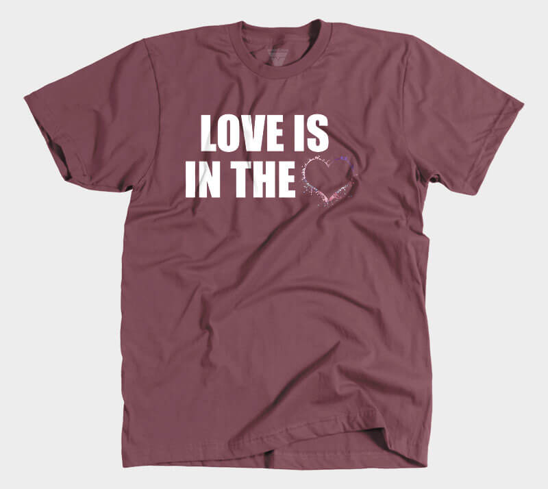 Love is in the Heart Silhouette v2 - Maroon tee