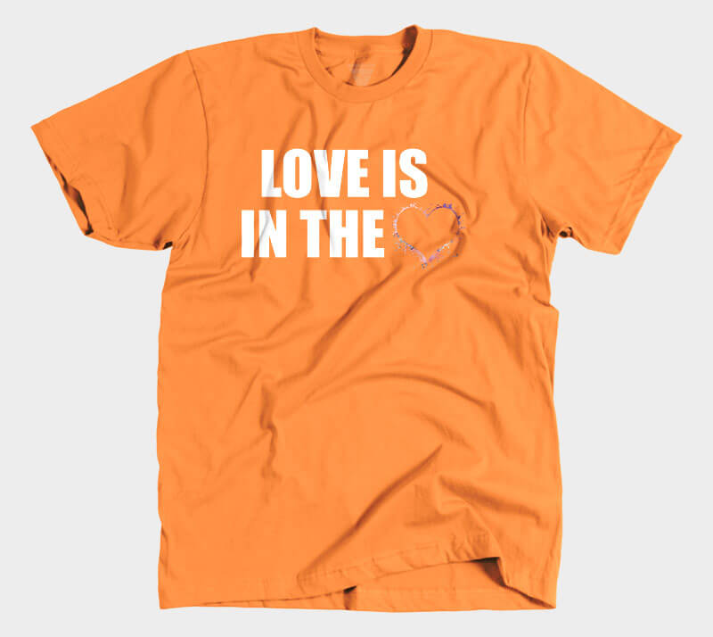 Love is in the Heart Silhouette v2 - Orange tee