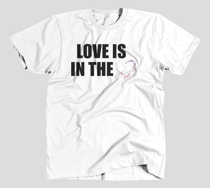 Love is in the Heart Silhouette v2 - White tee